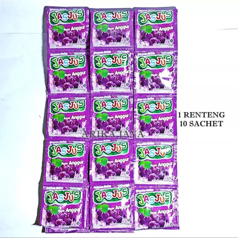 

jasjus rasa anggur isi 10 sachet minuman rasa buah bubuk istant menyegarkan