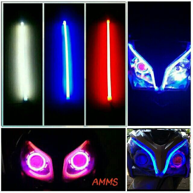 LAMPU LED ALIS NEON 30CM DRL FLEXIBL MOTOR MOBIL LED BAR