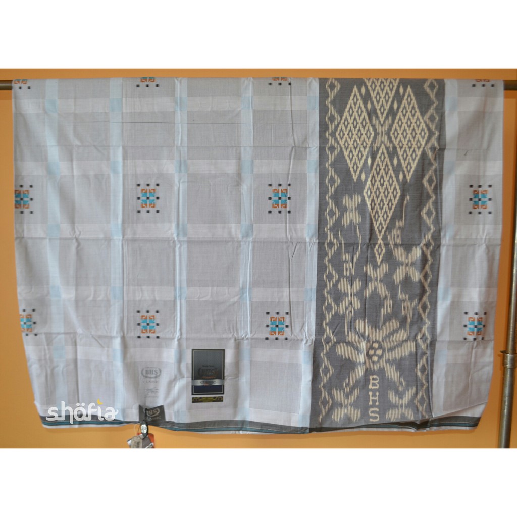 DISKON SARUNG  BHS  SKT DAM CLASSIC SILVER KOMBI PUTIH MEWAH 