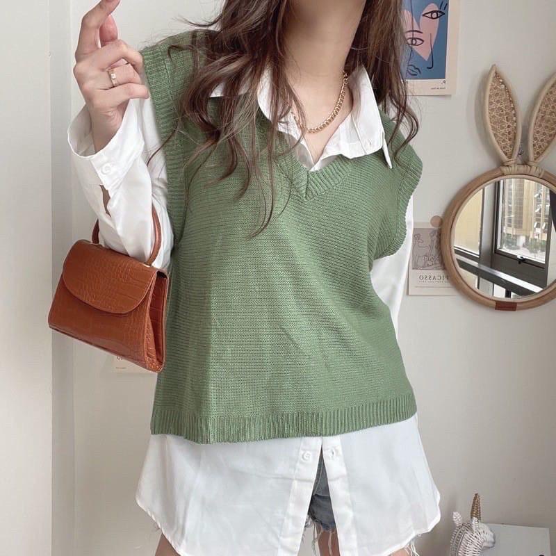 Belleza outlet baju rajut Cardigan rajut atasan wanita Noshie Knit Vest Rompi