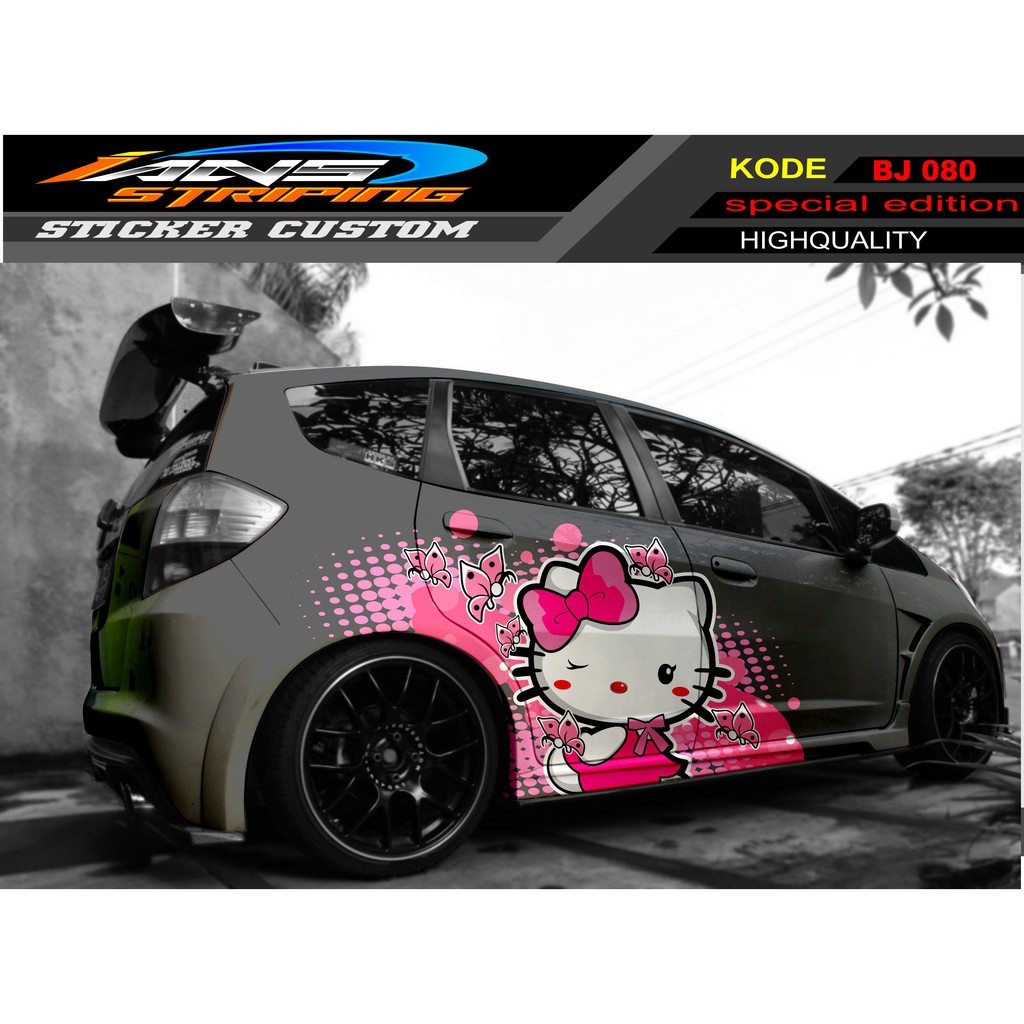 STIKER VARIASI HONDA JAZZ HELLO KITTY