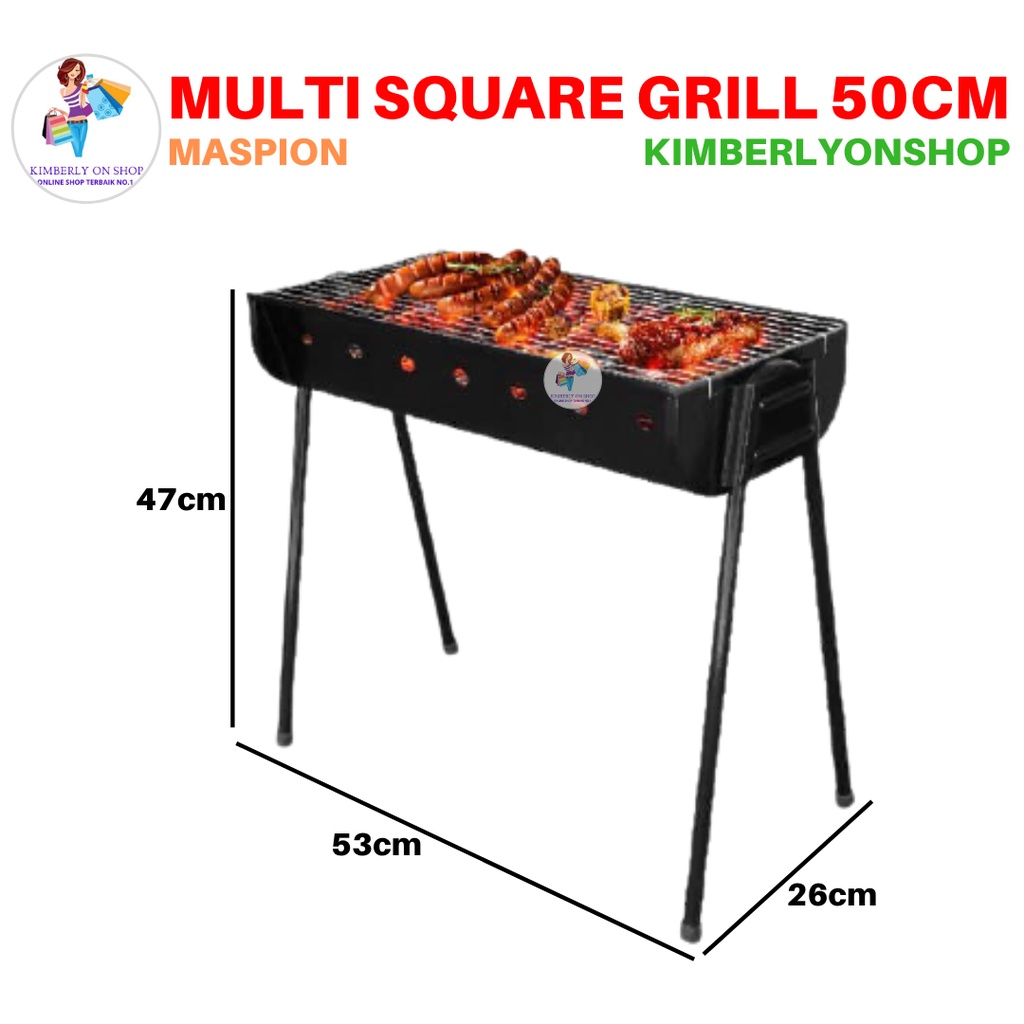 Alat Bakar BBQ Panggangan Portable Multi Square Grill 50 cm Maspion