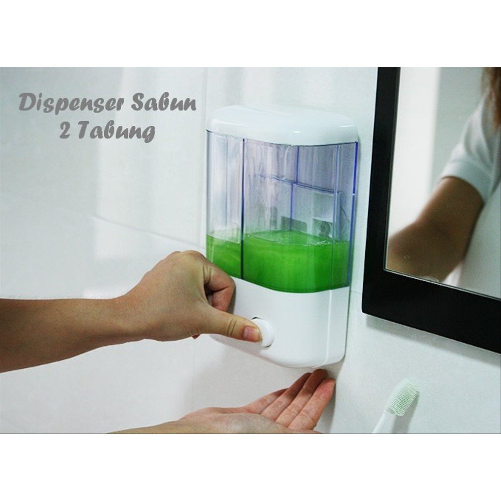 Dispenser Double / Dispenser 2 Tabung / V-Com Dispenser Sabun