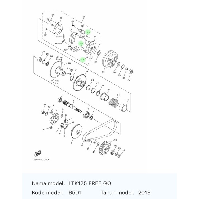 Karet Bantalan Kampas Ganda Free Go 2Ph-E6629-00