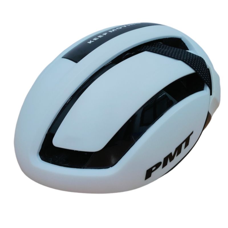 helm sepeda pmt K09 white black