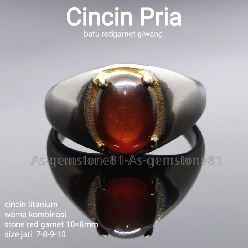 Cincin Pria Red Garnet.