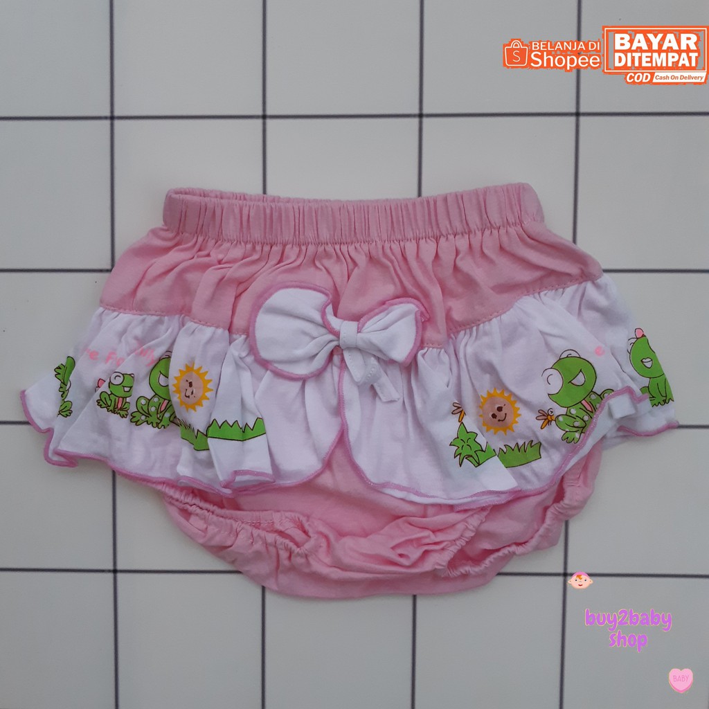 Celana dalam anak perempuan motif 2 warna gambar karakter 1-2 tahun 2 PCS