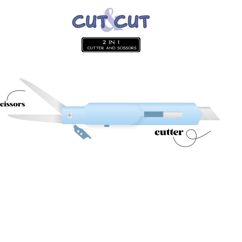 

Model Baru Paperie Lab - Cut & Cut 2in1 Cutter and Scissors