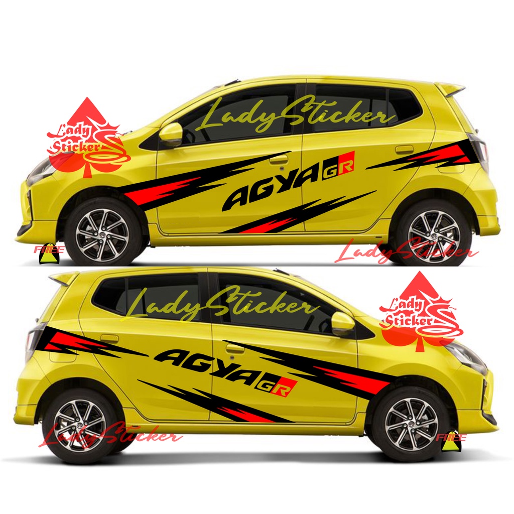 STICKER AGYA GR STICKER STIKER MOBIL TOYOTA AGYA GR GAZO RACING TERBARU