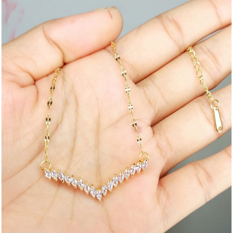 Kalung Fuji v Titanium asli, tidak luntur,koleksi NBC.medan