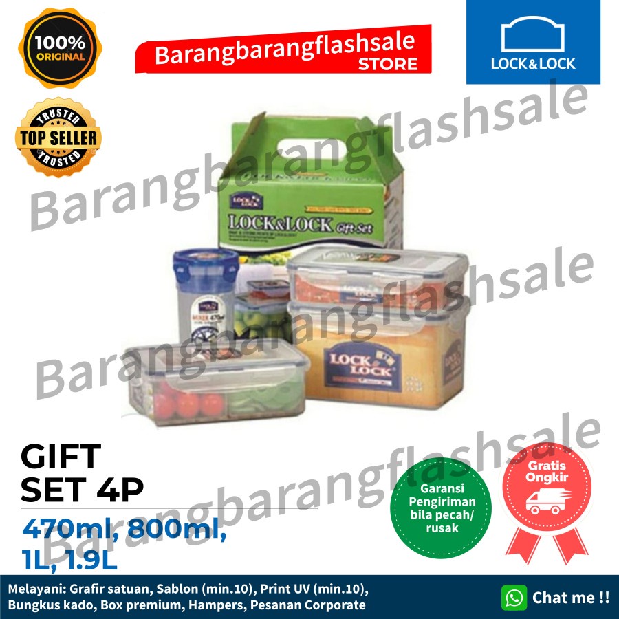 Lock n Lock Gift Set 4p Hijau Set Kado Lock n Lock Food Container