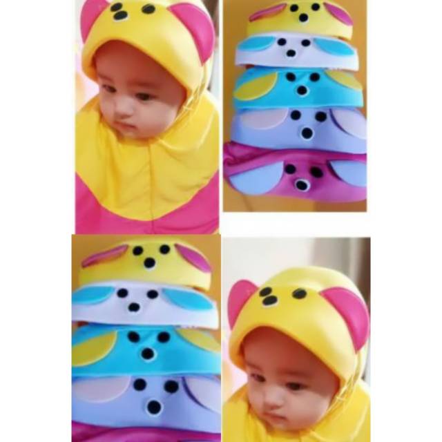 Jilbab anak bayi MOTIF PANDA - kerudung anak lucu - jilbab anak perempuan