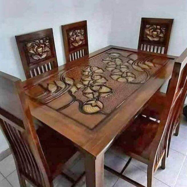 meja makan minimalis kayu jati / meja jati / meja makan jati / kursi jati / kursi makan jati / furni