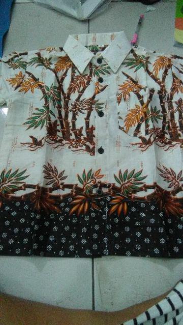 Couple Batik Asli Pekalongan Bambu Klasik Sedia Anak Cowok Dan Cewek Size Lengkap M-xxxxl