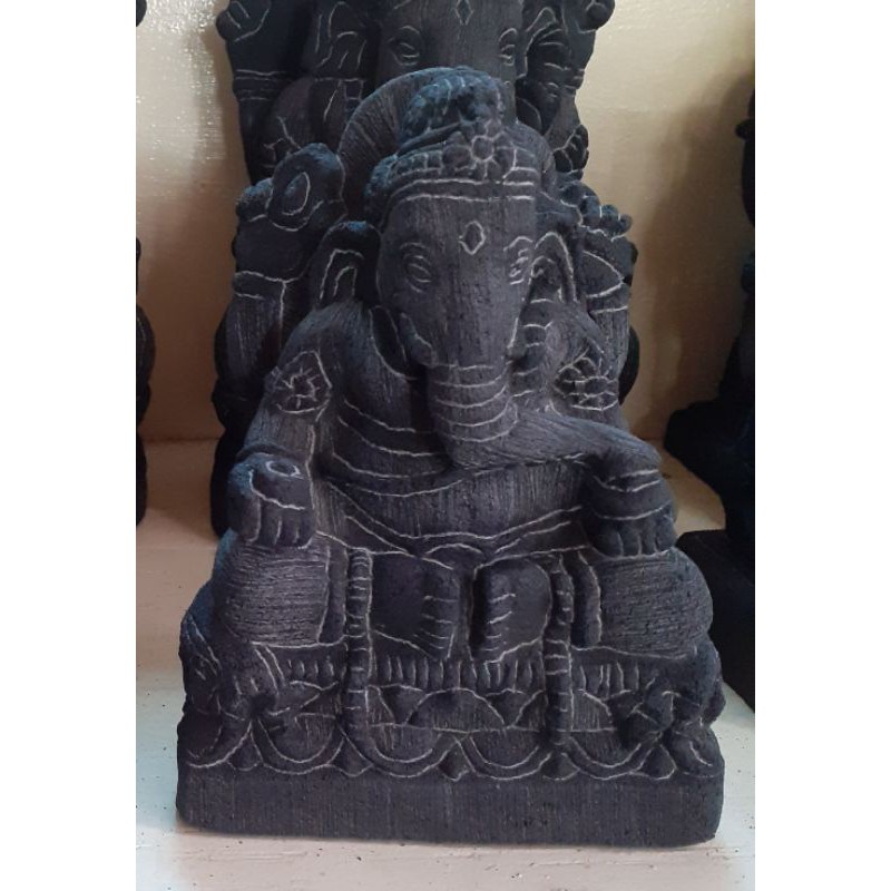 Patung miniatur Ganesha 15cm bahan batu