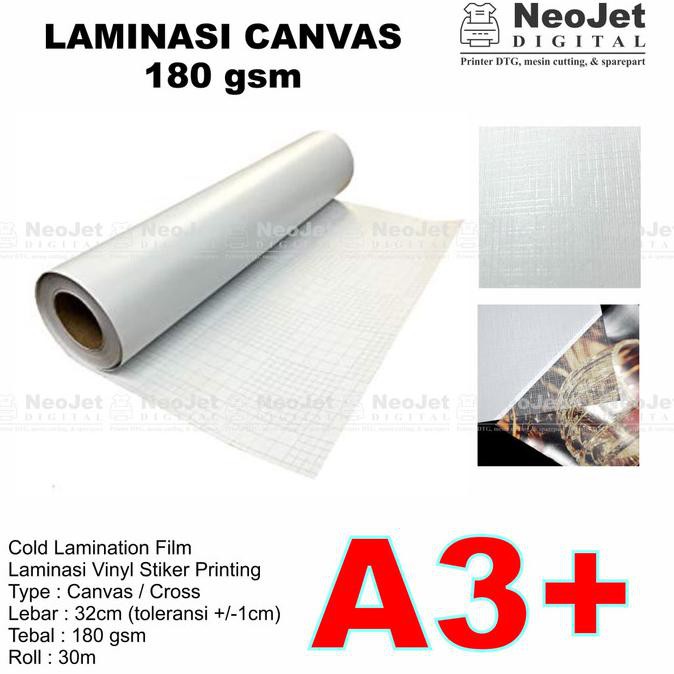 

Silahkan Order] Bahan Laminasi Dingin Canvas Lebar A3+ A3 32 Cm Panjang 30 Meter