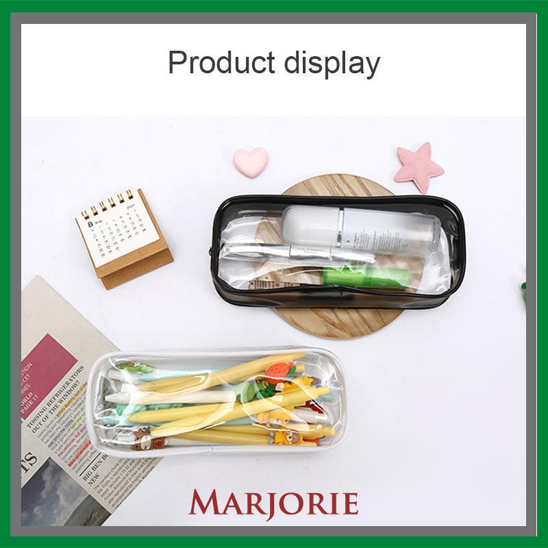 Decompression Primary Middle School Students Competition Rotating Pen Can Write Student Rotating PenTransparent PVC Student Stationery Zipper Pen Bag Travel Portable Toiletry Makeup Storage Bag-MJD