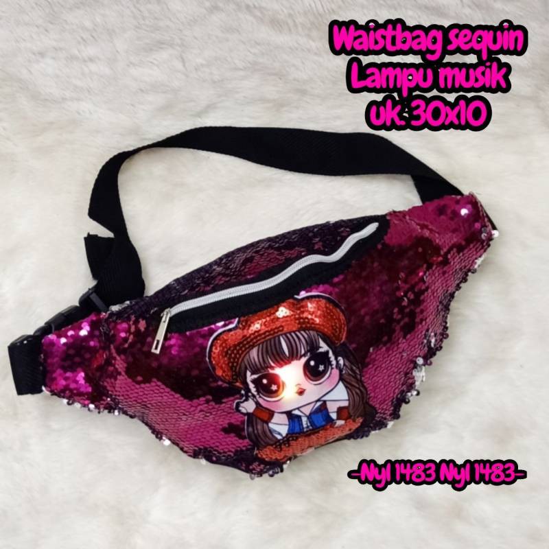 WAISTBAG SEQUIN LAMPU MUSIK ANAK