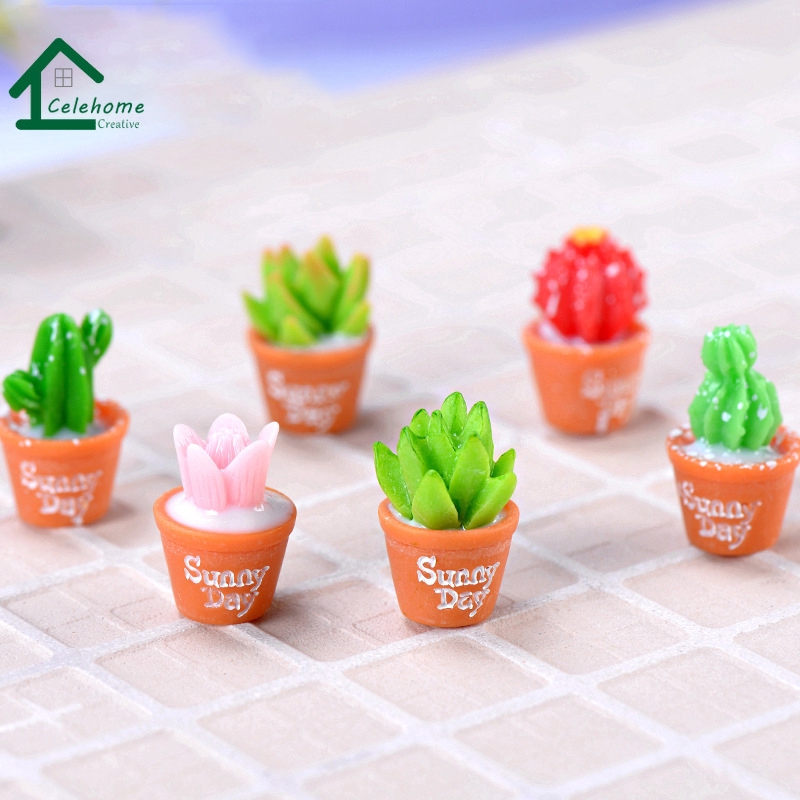 Craftfashion 1pc Miniatur Tanaman Kaktus Lucu Bahan Resin Untuk Dekorasi Akuarium Diy Shopee Indonesia