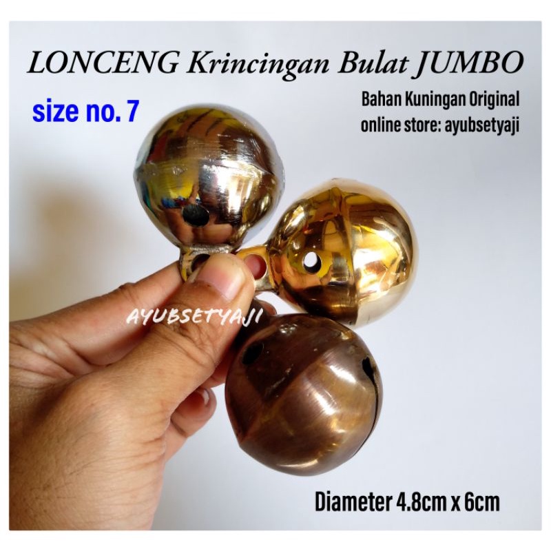 Lonceng Besar no8 Kuningan Diameter 4.8cm Klinting Krincing BRASS bel lonceng Bulat no 8 lonceng sap