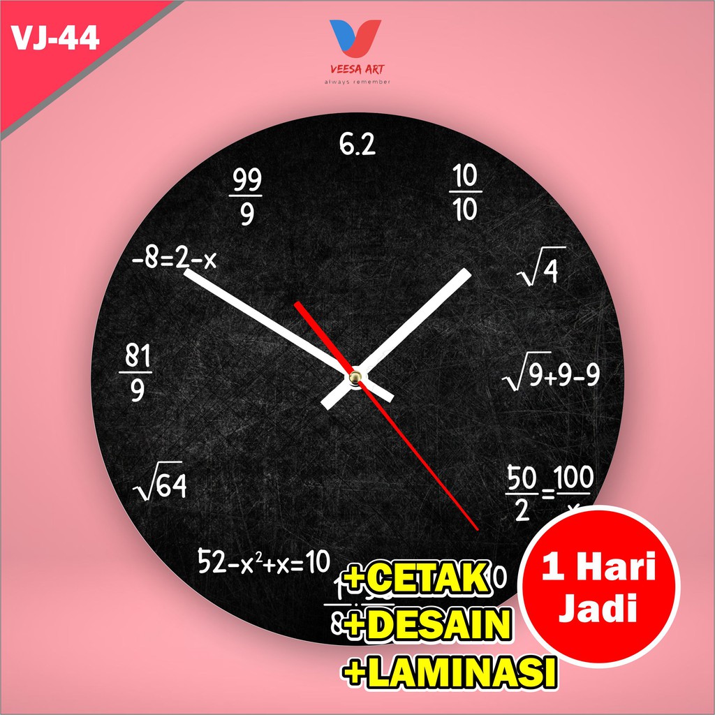 Jam Dinding Motif Rumus Matematika Hitam Lucu Elegan Kayu Unik Murah Dekorasi Ruangan Kantor Rumah Laboratorium Angka Digital Kelas Sekolah Hiasan Analog Gantung Original MTK Minimalis yg Besar yang Unik Keren warna Hitam Anak Kelas Aesthetic Estetik Cant