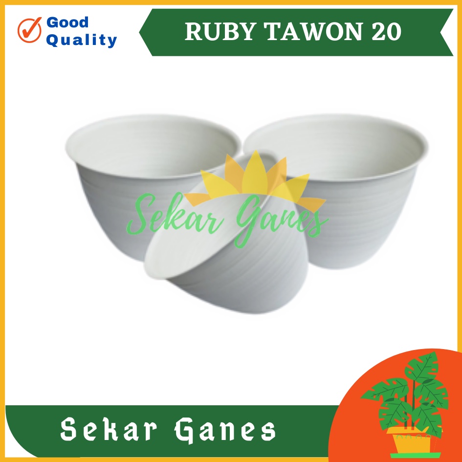 POT BUNGA JM RUBY 20 PUTIH motif tawon mirip pot tawon 18 20 21