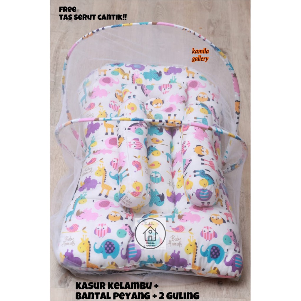 FREE TAS SERUT!! KASUR KELAMBU BAYI + BANTAL PEYANG + 2 GULING / KASUR BAYI TERMURAH