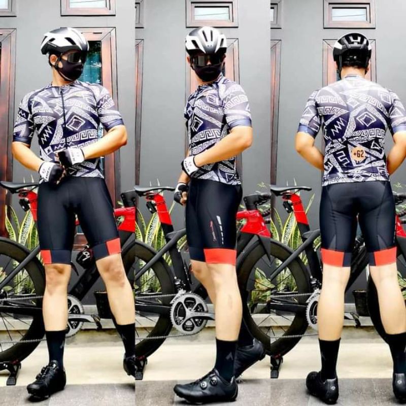 Setelan Set Kaos Baju Sepeda Sxb +62 Two Celebrate Road Bike Jersey Bicycle Gowes
