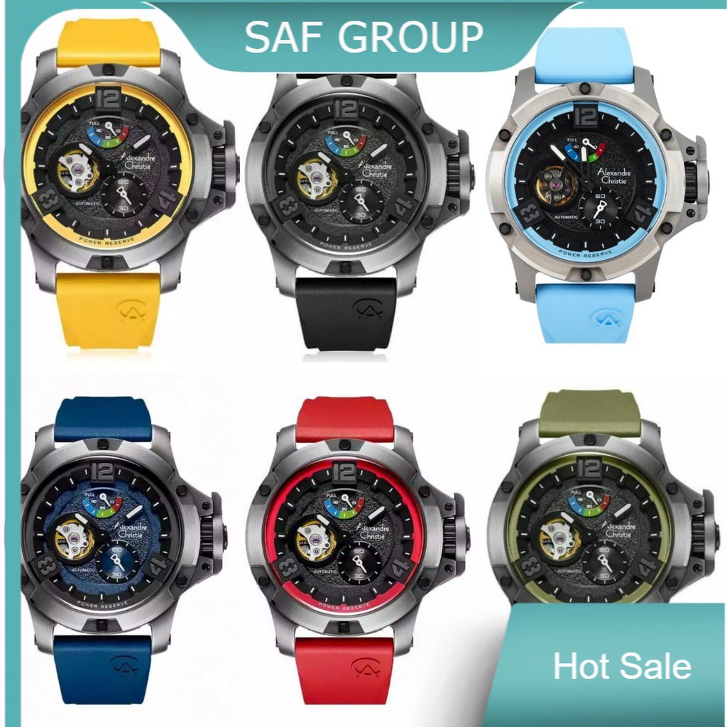 JAM TANGAN PRIA ALEXANDRE CHRISTIE AC 6295 TITANIUM LIMITED EDITION AUTOMATIC RUBBER ORIGINAL by plp
