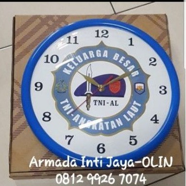 jam dinding tni al / jam dinding logo / jam tni al