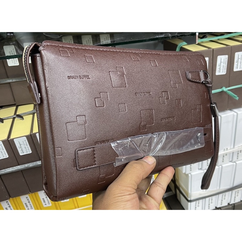 handbag braun buffel Leather Pria/Wanita Clutch Card Super Braun buffel