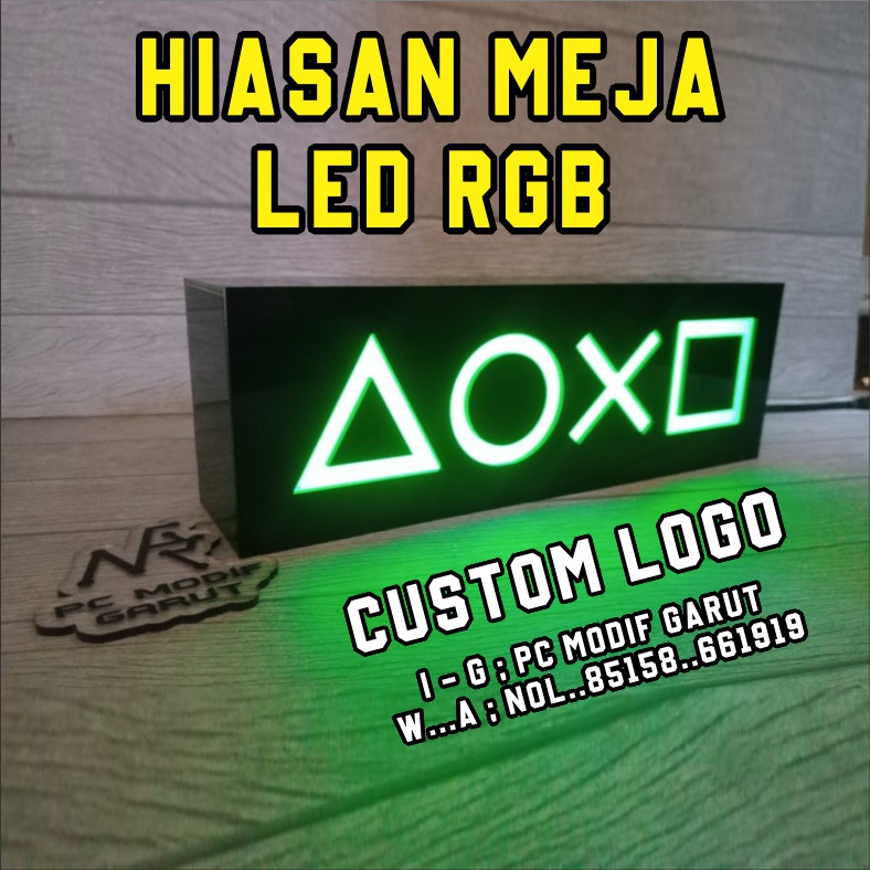 HIASAN MEJA PC GAMING BOX GAMER CUSTOM LOGO LED RGB