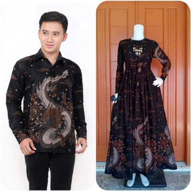 Sania Ruffle Batik Couple Keluarga Ori Jowi Dnt TERMURAH BISA DIPISAH / MOTIF NAGA BESAR SERAGAM BATIK