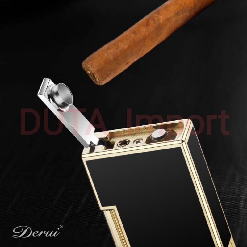 DERUI Single Jet Flame Lighter/Korek Api 1 Bara Gas Refill Portable Mewah Elegant