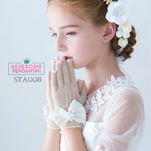 [STOK TERBATAS] CHILD GLOVES AKSESORIS WEDDING SARUNG TANGAN ANAK PUTIH STA008