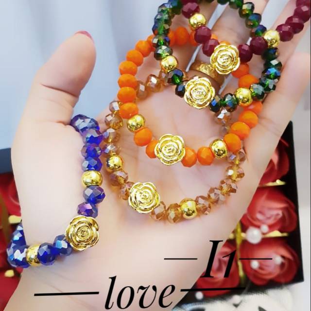 xuping gelang batu mawar lapis emas 24k 2814