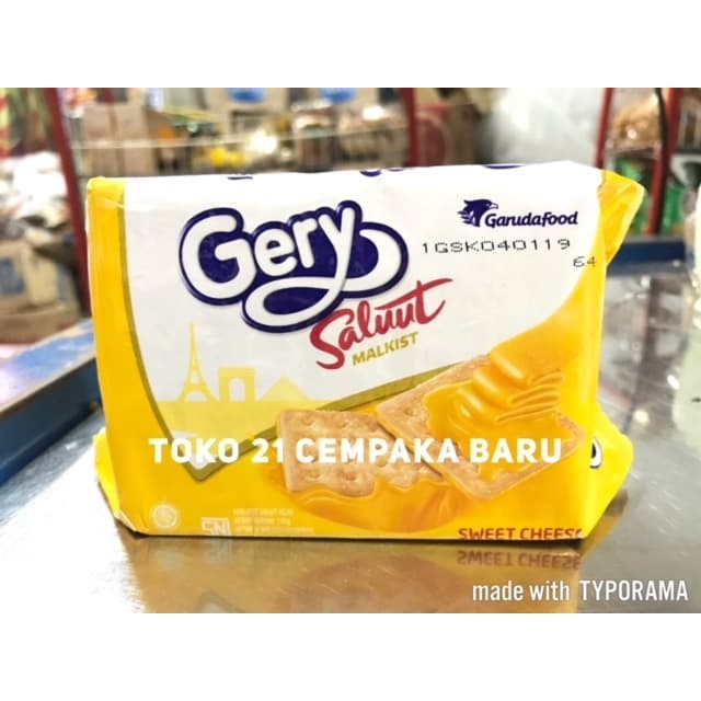 

Gery Salut Malkist Rasa Sweet Cheese 110 gram | Biskuit Krakers Saluut Keju Gery 110g