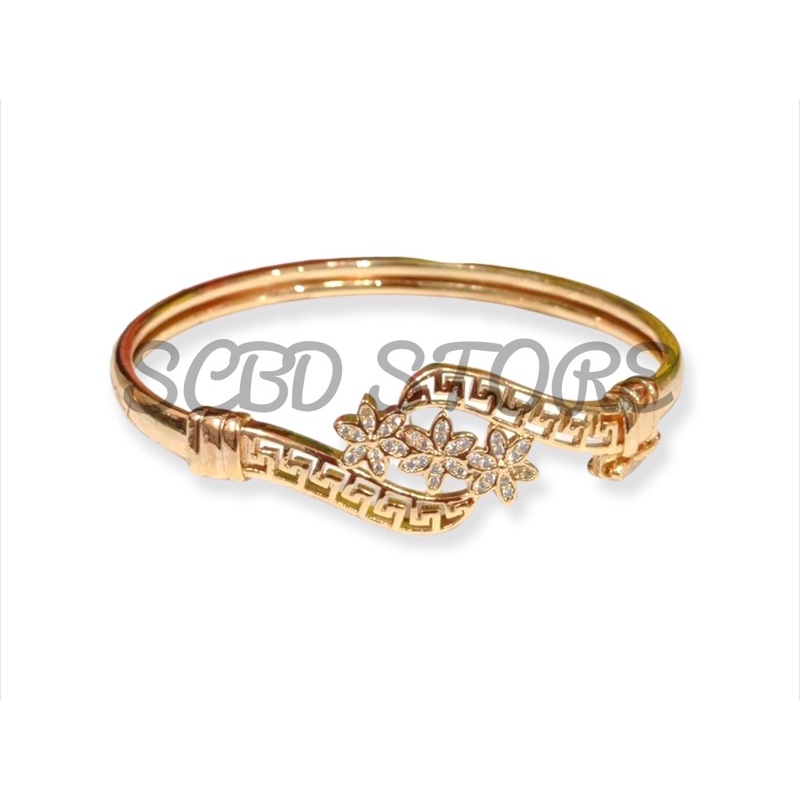 Gelang Wanita Motif Bangle Tiga Bunga Cantik