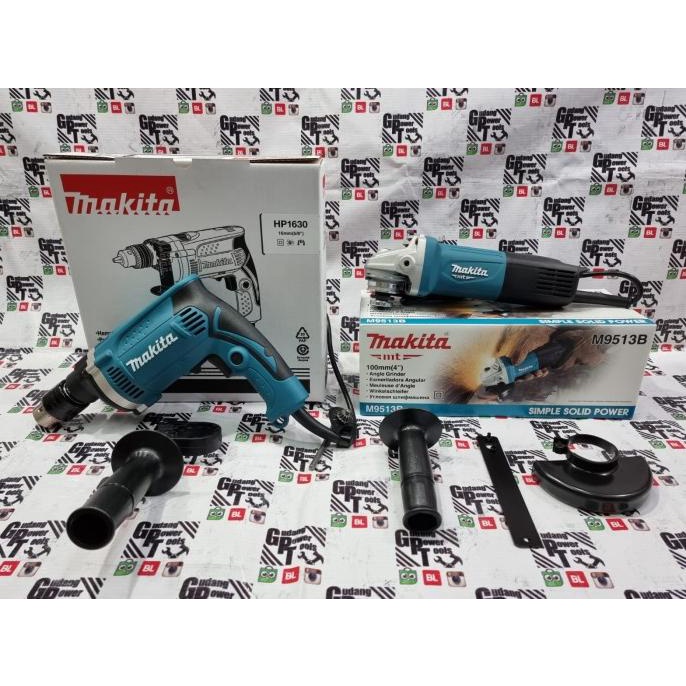 Paket Mesin Bor Gerinda Tangan/ Drill Grinda Gerinda Makita Maktec gpt90 Segera Beli