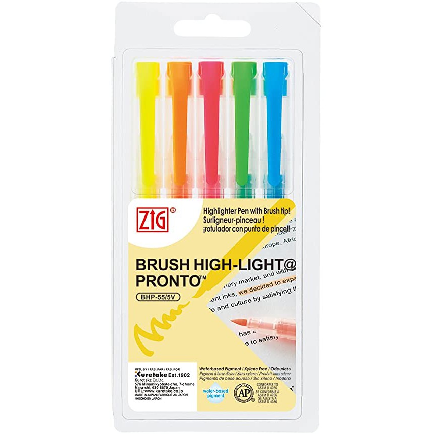 

ZIG KURETAKE BRUSH HI LITE BHSC-55/5V 5 COLORS SET