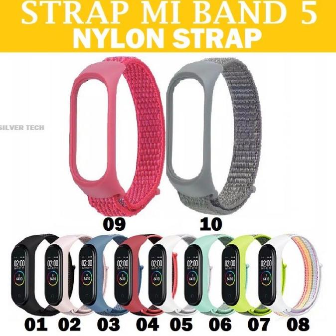 Silvertech Mi Band 3 4 5 6 Oppo Band Nylon Strap - Strap Nylon Untuk M (Promo)