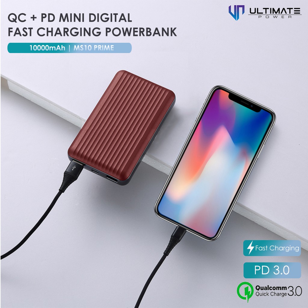 Power bank 10000mAh Mini Digital Fast Ultimate Power MS10 PRIME QC+PD Original100%