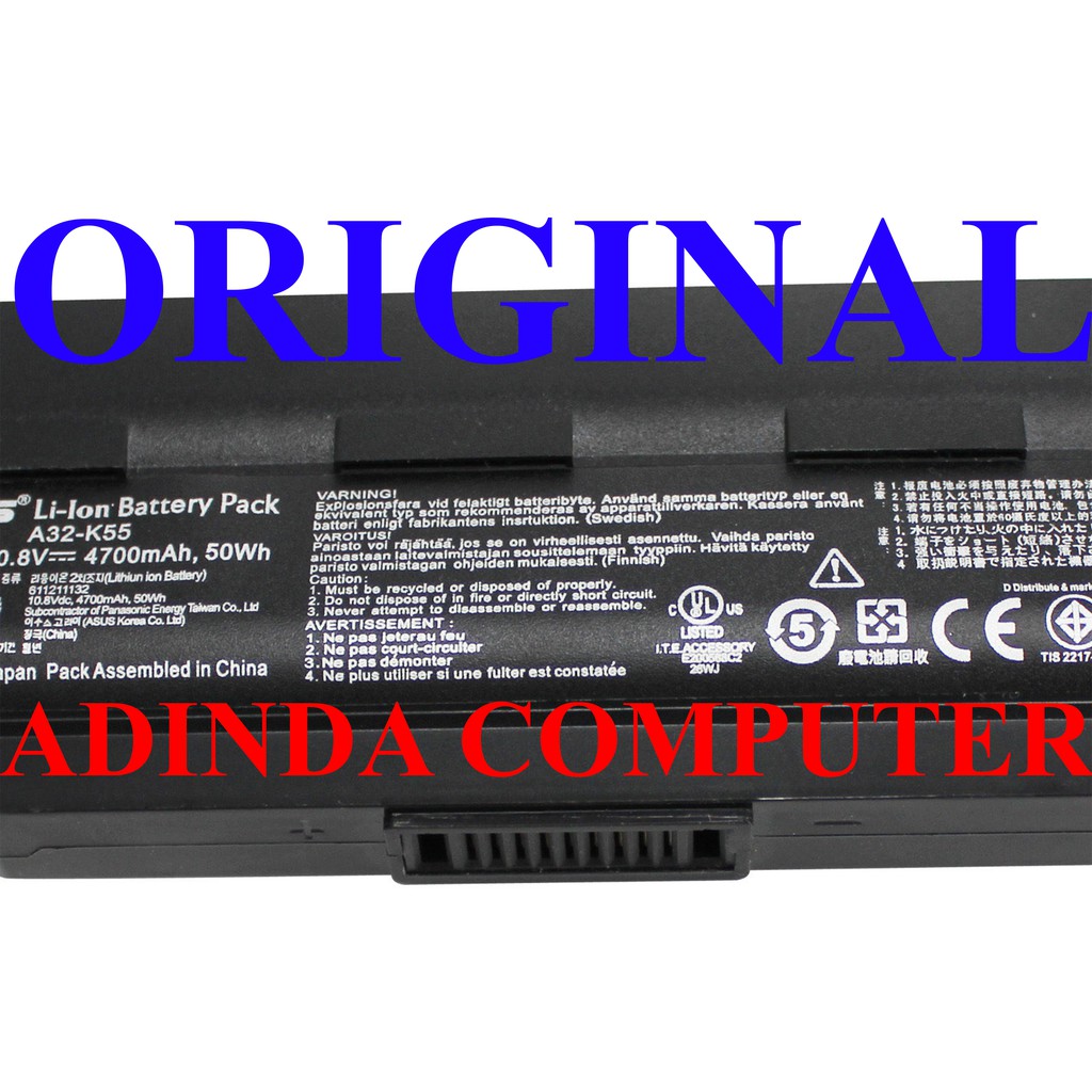 Baterai Asus A45 A55 A75 A85 F45 F55 F75 K45 K55 K75 ORIGINAL