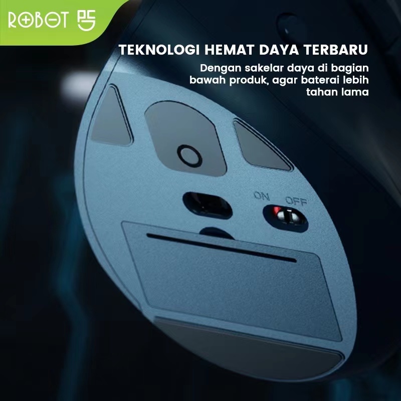 ROBOT Guru Master 1 Vertical Mouse Dual Mode Wireless Bluetooth Silent Click Ergonomic Design Garansi Resmi 1 Tahun