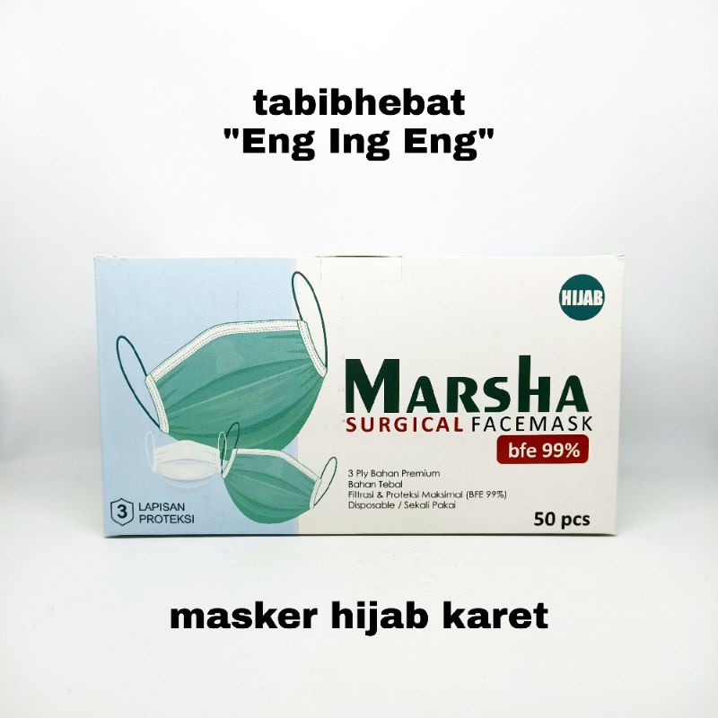 Masker Medis Marsha BFE 99% isi 50 PCS  EARLOOP