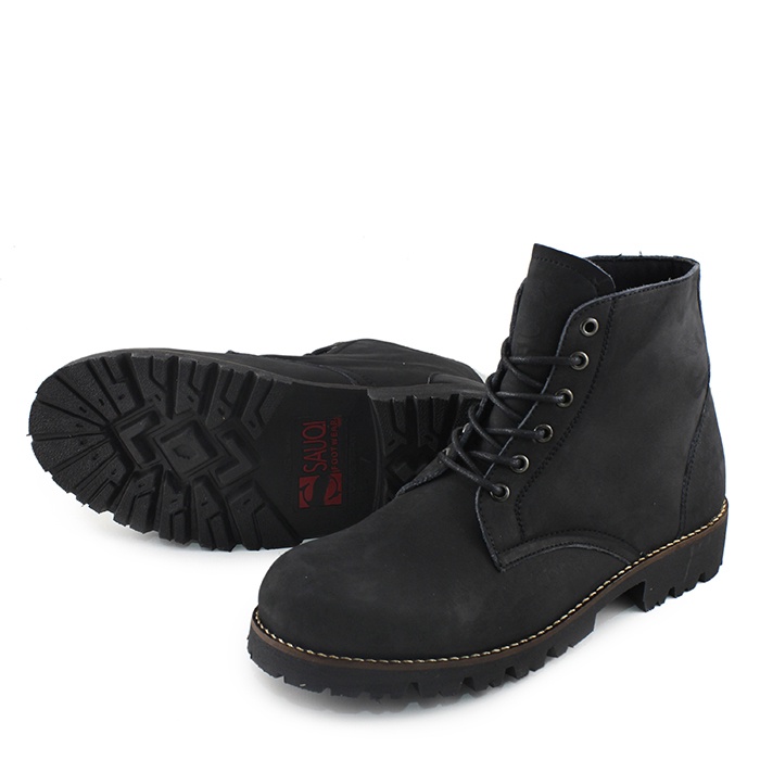 Sepatu Pria Boots Safety Sauqi Gantleman Sepatu Kulit Asli Ujung Besi