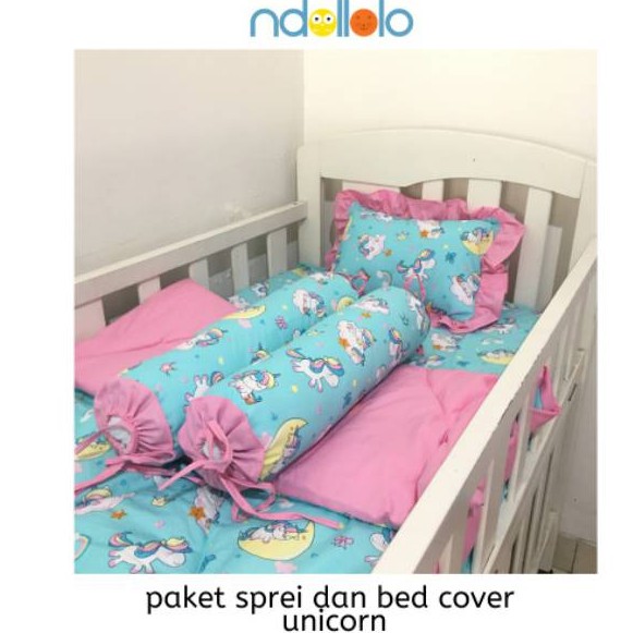 Paket TERMURAH Isi Sprei Bayi + Silikon Bantal Guling + Bedcover Bayi Untuk Perlengkapan Kelahiran dan Kado Bayi