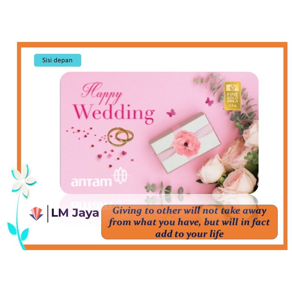 Kado Nikah Logam Mulia Antam Gift Series Happy Wedding 0.5 gr