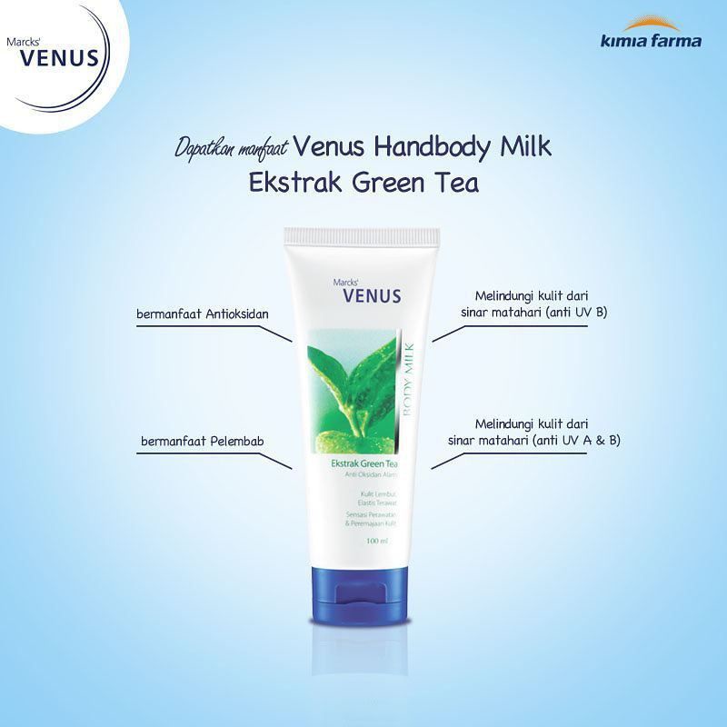 Jual Venus Hand Body Lotion Milk Green Tea 100 ml Shopee Indonesia
