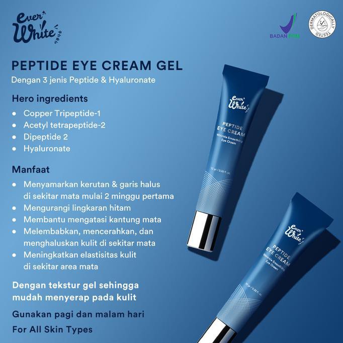 Everwhite Peptide Eye Cream Gel / Serum Pencerah Pemutih Penghilang Kantung Mata